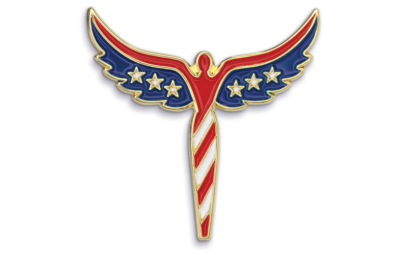 Angel Flag Pin - Die Struck Patriotic Lapel Pins
